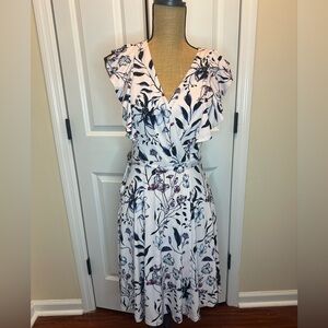 Ivanka Trump Pink Floral Flutter Sleeve Dress size XS